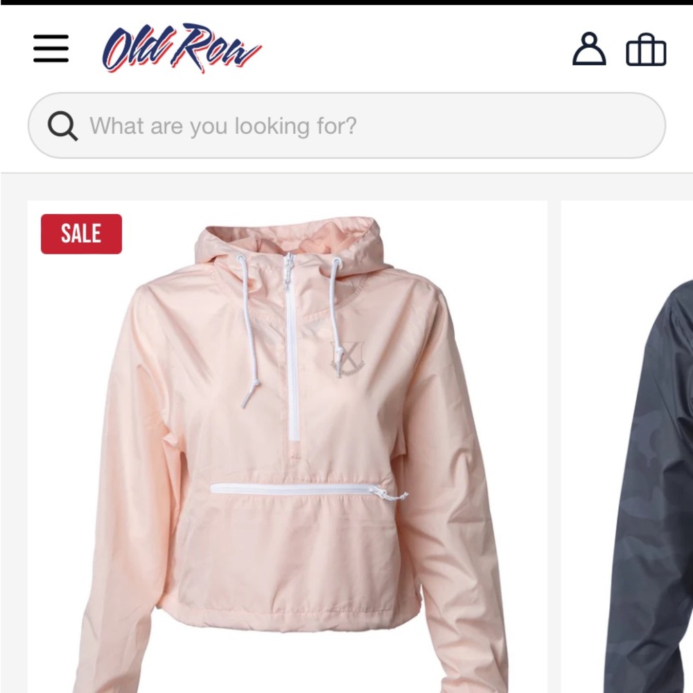 Old Row Crest Cropped Windbreaker Pink